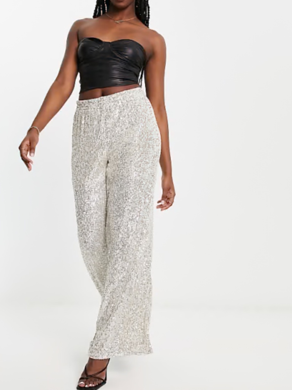 River Island Sequin Flare Pants M